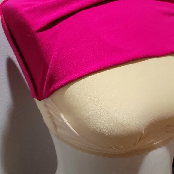 LANDS END BRIGHT NEON PINK BARBIECORE ACTIVEWEAR MINI SKIRT SET SZ 12 TOP SZ 8 - Picture 9 of 13